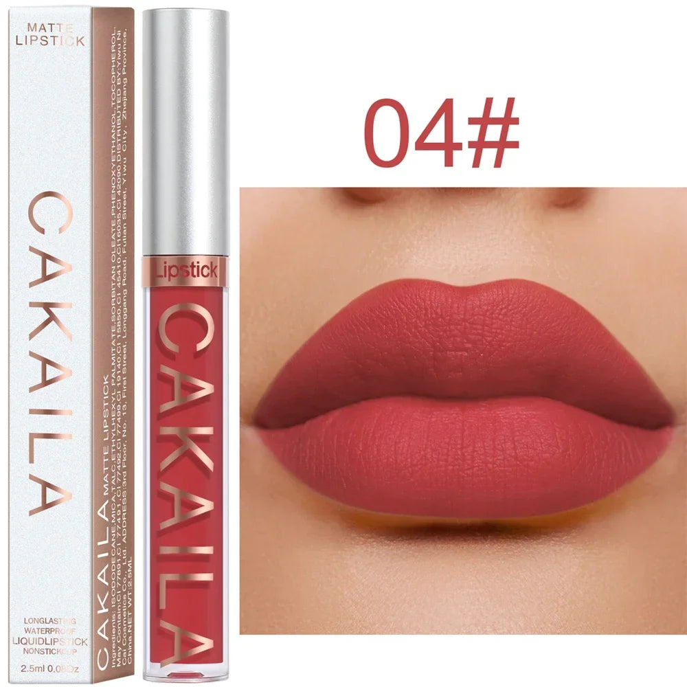 Matte Velvet Lip Glaze Waterproof Long Lasting Not EasyTo Fade Lip Gloss Silky Smooth Lipstick Makeup Sexy Women Lip Balm Gift HIP 04