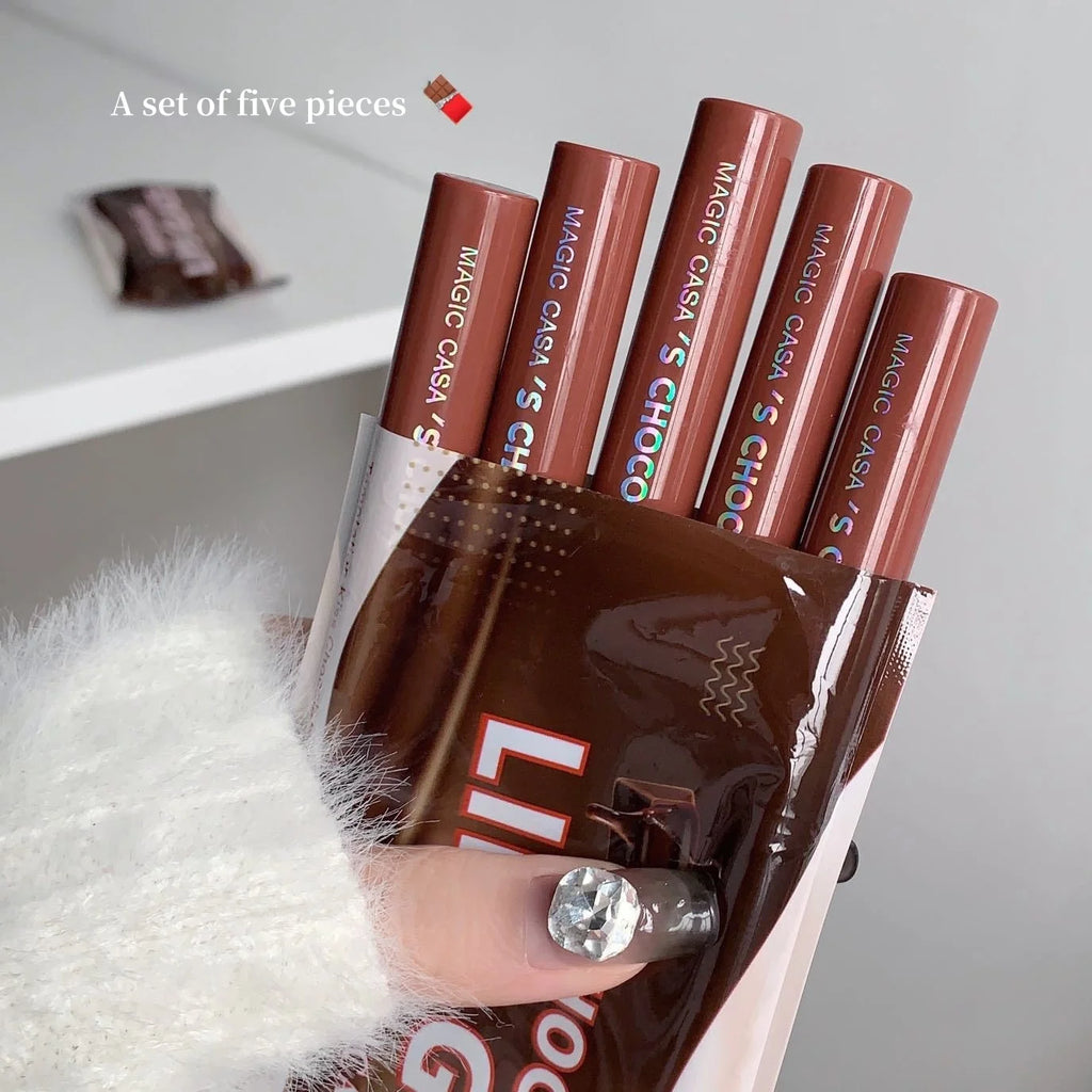 MAGIC CASA 5-Pc Waterproof Liquid Lipstick Set – Velvet Matte Liquid Lipstick Set HIP 21058