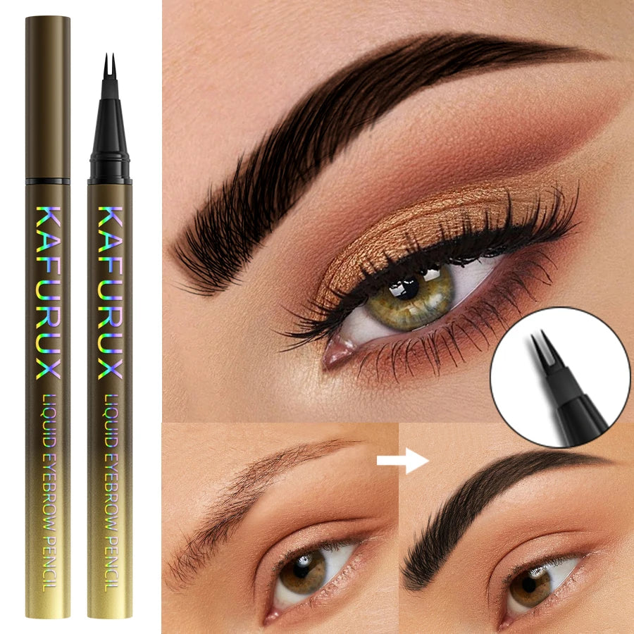 KAFURUX 8-Color Waterproof Microblading Eyebrow Pen – 2-Fork Eyebrow Pencil HIP