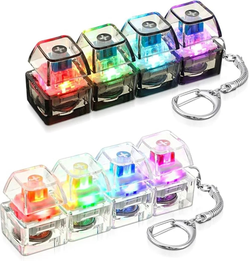 4-Button RGB Fidget Keyboard Keychain with LED Lights | HIP Fidget Keychain Toy HIP