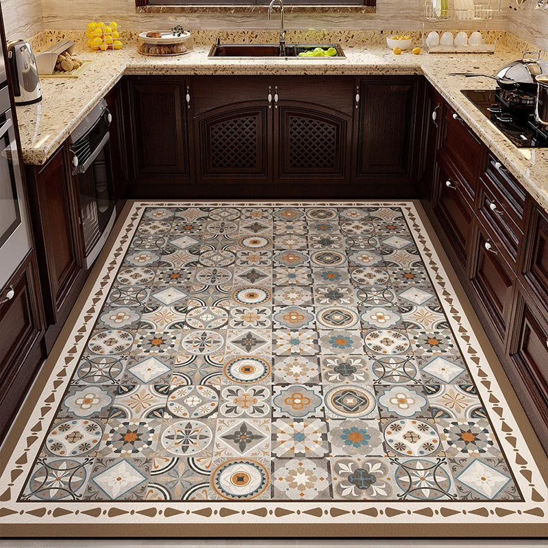 PVC Leather Kitchen Rug – Waterproof Non-Slip Floor Mat Kitchen Floor Mat HIP GU6471-P 1pc 58x200cm