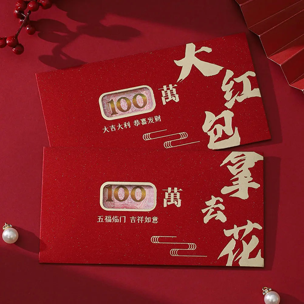 6pcs Horse Year Chinese Style Red Envelopes 2026 New Year Hongbao Blessing Good Celebration Party Red Packet Luck Money Bags HIP