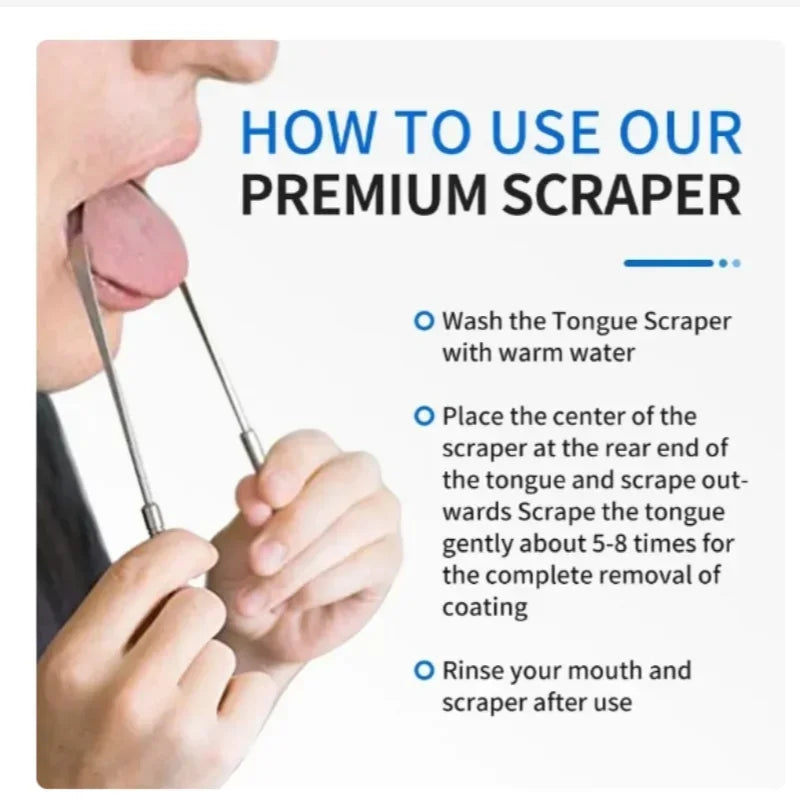 Stainless Steel Tongue Scraper – Fresh Breath Oral Care Tool Tongue Scraper HIP