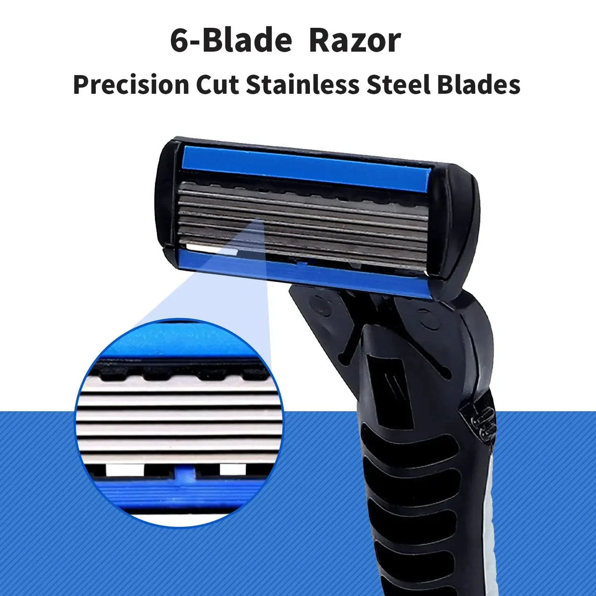 Men's 6-Layer Blade Reusable Safety Razor – Stainless Steel Men's Safety Razor HIP