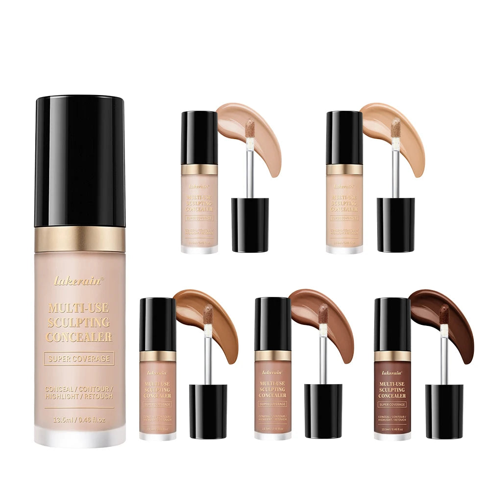 Multi-Use Foundation Long-lasting Matte Waterproof Oil Hight Full Coverage Highlight and Retouch Face Makeup for Women Lakerain HIP
