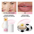 Magic Color Changing Blush & Color Changing Lipstick Cooling Gel Blush Dual Temp Hydrating Blush Stick Moisturizing Makeup Kit HIP set4