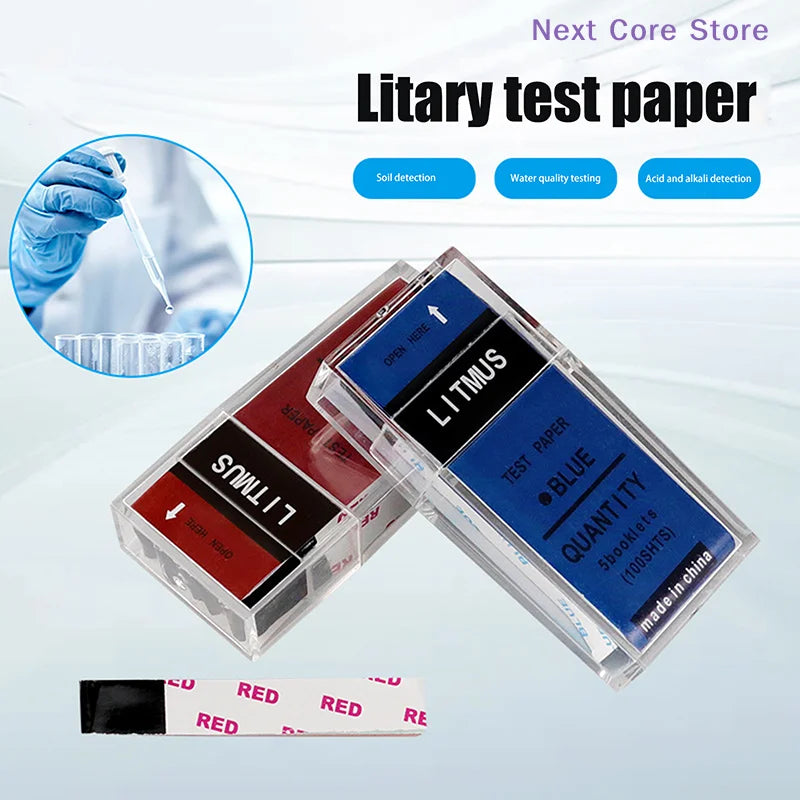 100-Strip pH Litmus Test Paper – Red & Blue Acid Alkali pH Test Strips HIP