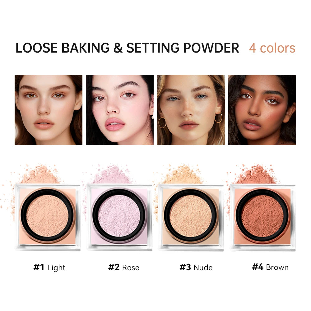Loose Baking and Setting Powder Easy Bake Matte Finish Oil Control Blurring Effect Long Lasting Waterproof Cosmetics HIP