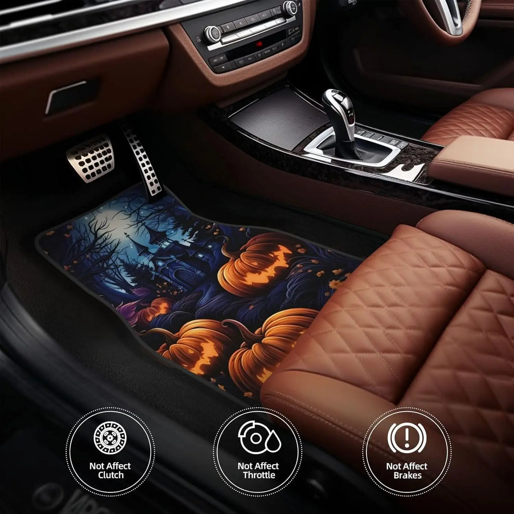 Pumpkin Castle Car Floor Mats Set of 4 – Anti-Slip All-Weather Car Floor Mats HIP