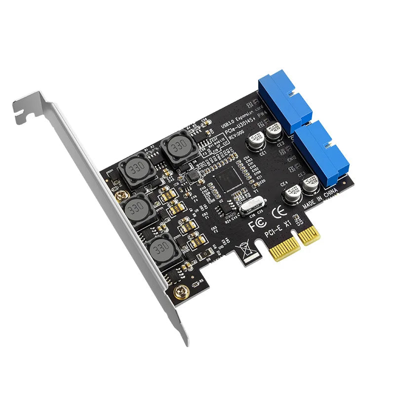 PCIe to USB 3.0 Front Panel Card – 4-Port 5Gbps Adapter PCIe USB Expansion Card HIP U3056V VIA chip