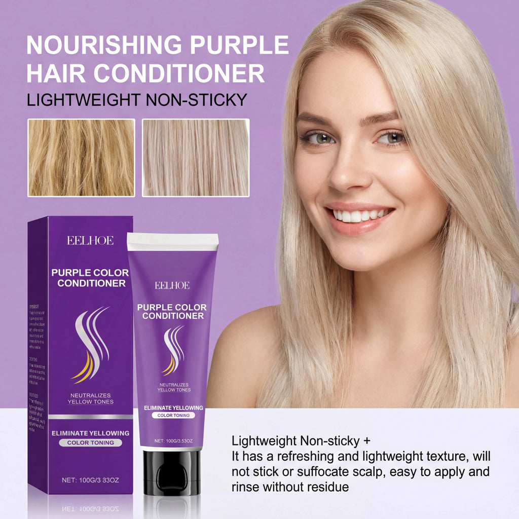 Purple Conditioner for Blonde, Bleached & Silver Hair – 100g Purple Toning Conditioner HIP