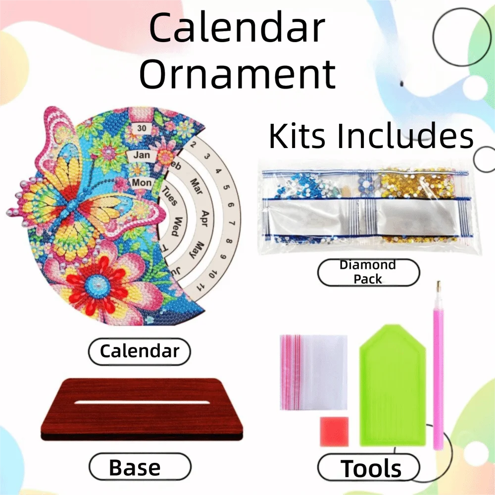 3D Diamond Art Perpetual Calendar – DIY Rotating Wooden Kit Diamond Art Craft Kit HIP