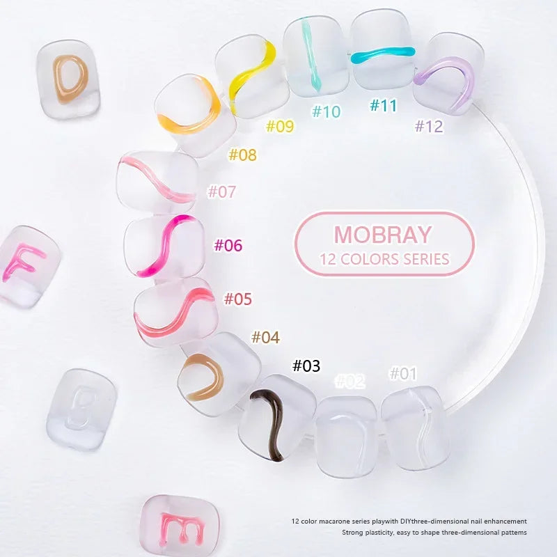 Nail Art Decorations Gel PVC Hose Modeling Phototherapy UV Nail Polish Glue INS Transparent Gummy Carving Jelly 5D Nail Art Gum HIP