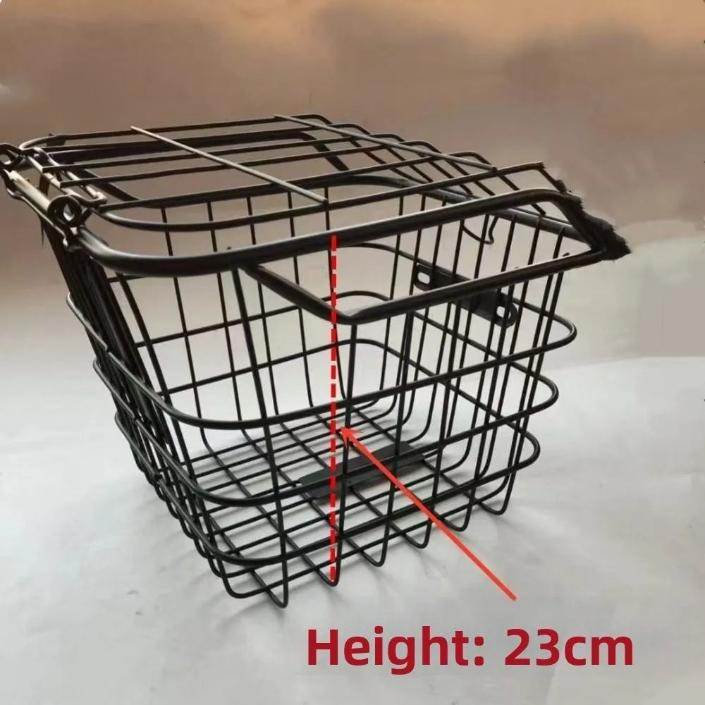 Iron Front Bicycle Basket with Lid – Easy Install & Large Capacity Bicycle Front Basket HIP