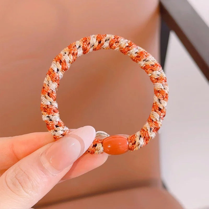 Weave High Elasticity Sports Rubber Band No Crease Non-slip Soft Hair Band For Sport Not falling & Women Ponytail Braiders Tool HIP 06-1Pc