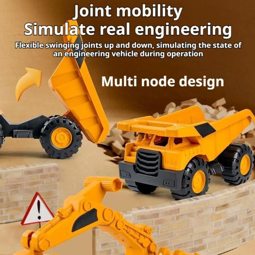 Car Excavator Bulldozer Children Educational Construction Vehicle Toy Engineering Vehicle Model Press Sliding Kids Boy Gift HIP