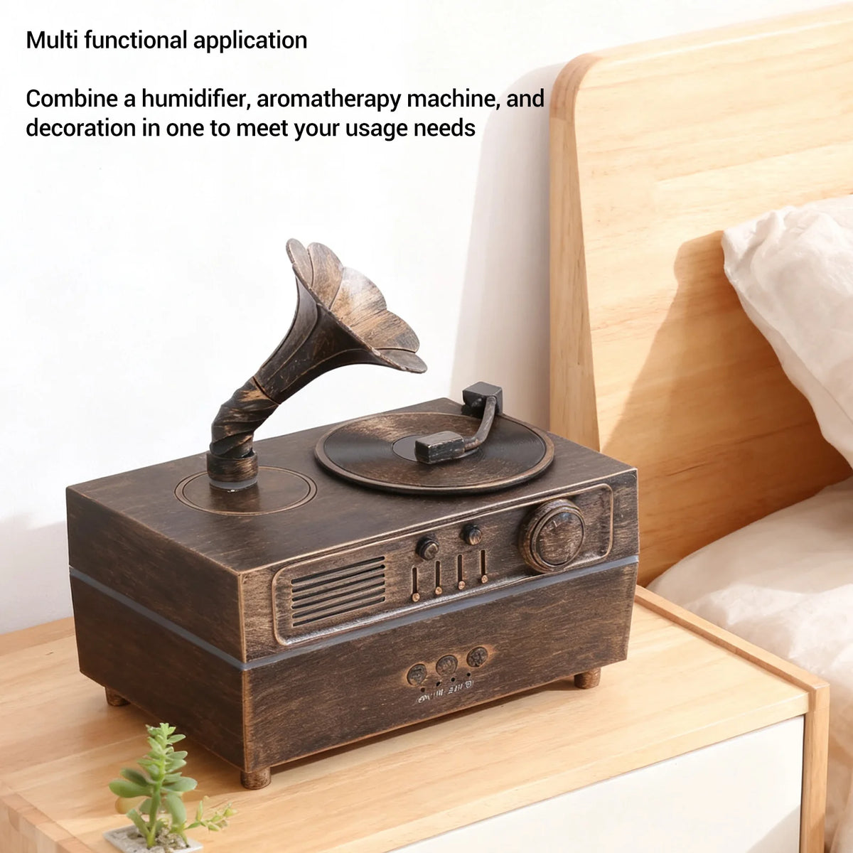 Retro Aromatherapy Humidifier Unique Gramophone Vintage Oil Diffuser Fragrance Cool Mist Humidifier Antique Oil Diffuser HIP
