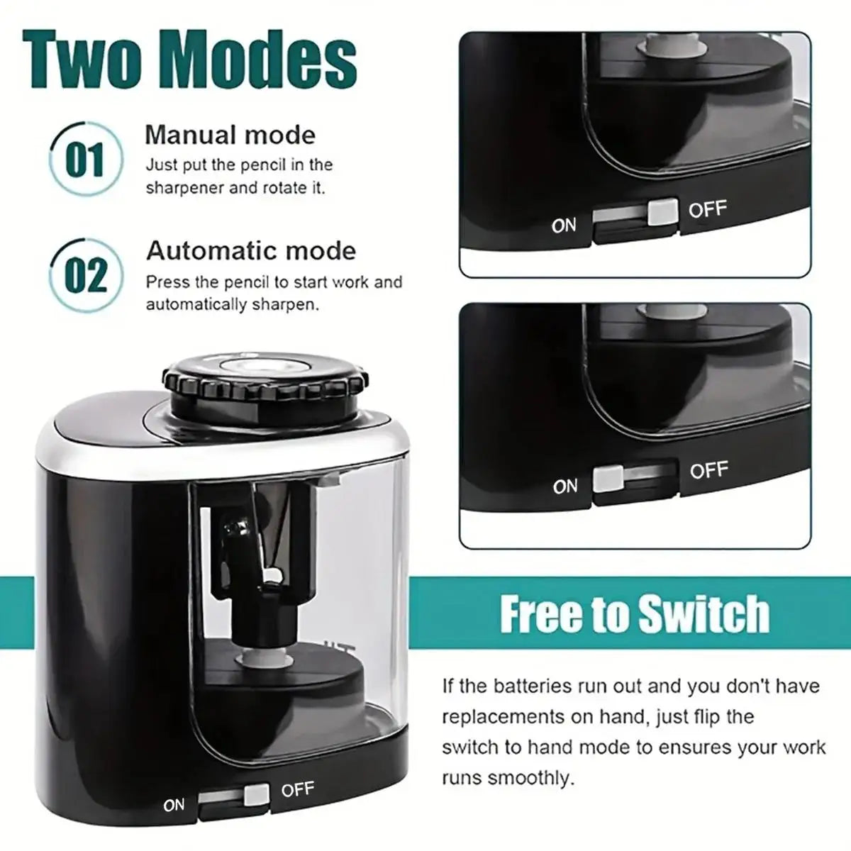 Electric Auto Pencil Sharpener 6–8mm | School & Office Desk Electric Pencil Sharpener HIP