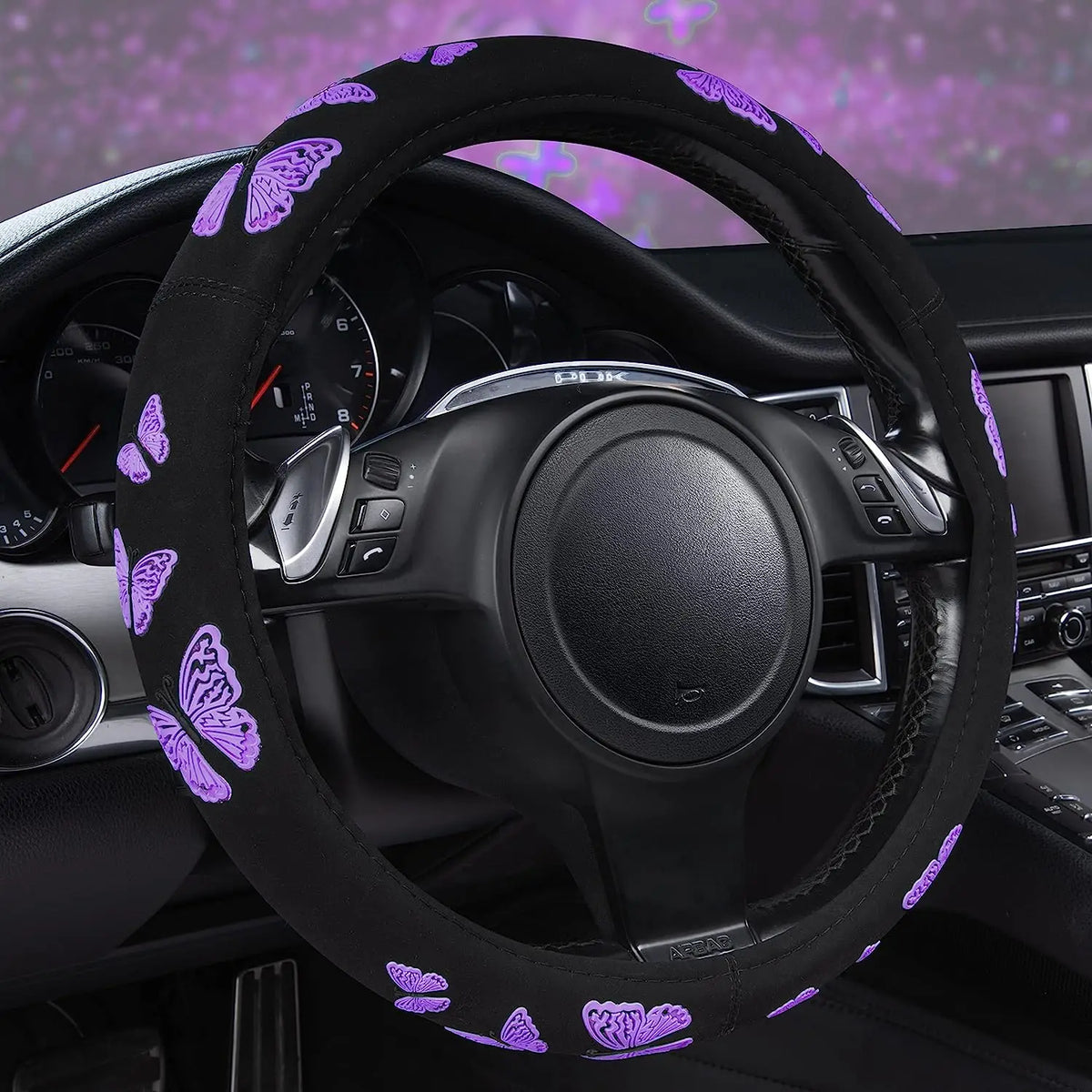 Purple Butterfly Steering Wheel Cover – Universal 15" Fit Steering Wheel Cover HIP
