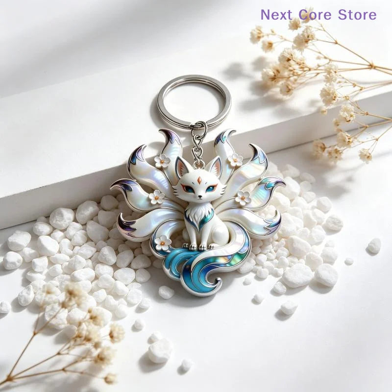 Nine-Tailed Fox Enamel Pendant – Necklace & Bag Charm Enamel Pendant Charm HIP