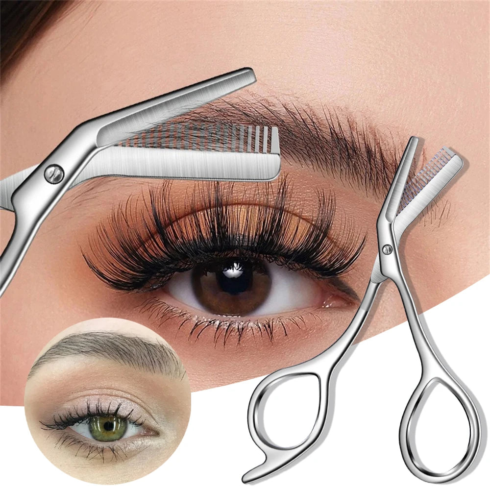 1Pc Stainless Steel Eyebrow Trimmer Scissors Precision Grooming Tool for Men & Women Effortless Knife Hair Removal Shaver Tool HIP