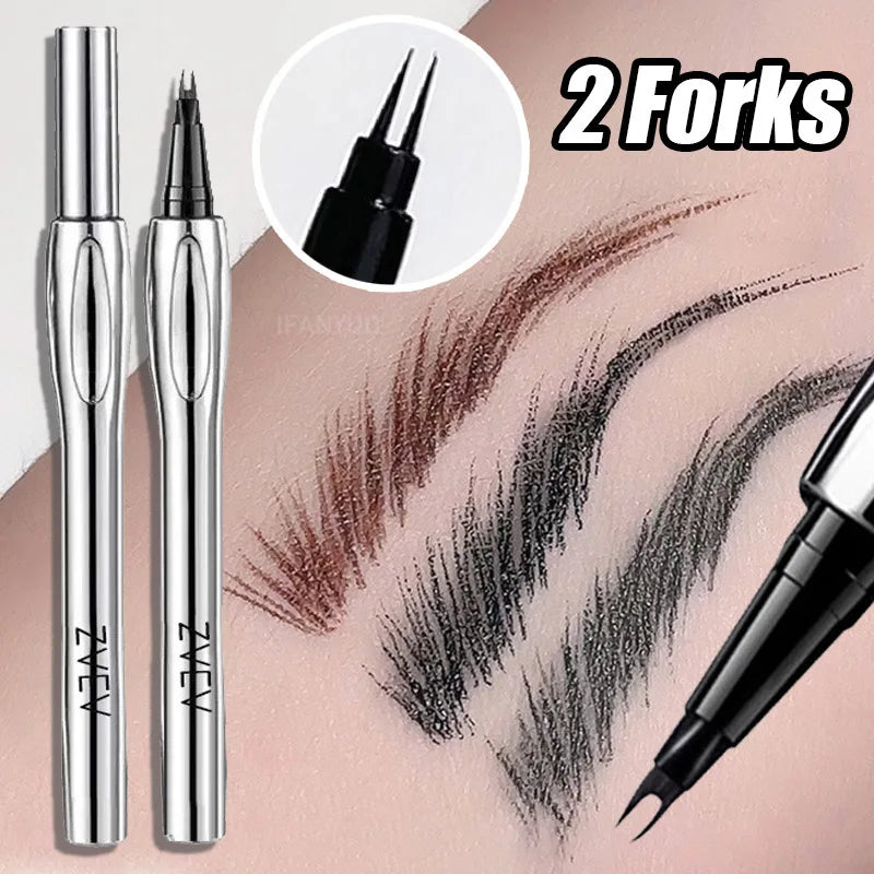 2Point Wild Eyebrow Pencil Long Lasting Easy To Grip Eyebrow Tattoo Waterproof Thin Liquid Lying Silkworm Brow Pen Korean Makeup HIP