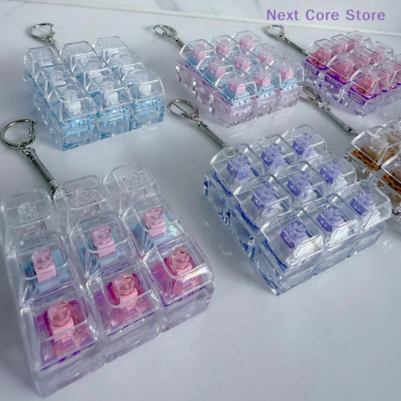 Crystal Keycap Clicker Keychain – Fidget Keyboard Toy Fidget Clicker Keychain HIP