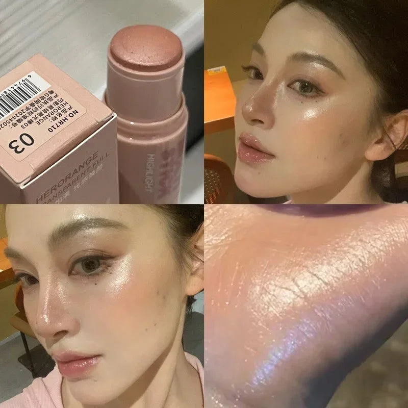 Double Head Contour Stick Bronzer with Brush Face Nose Shadow Cream Highlight Pen Waterproof Lasting Contouring Makeup Cosmetics HIP 02 Contour
