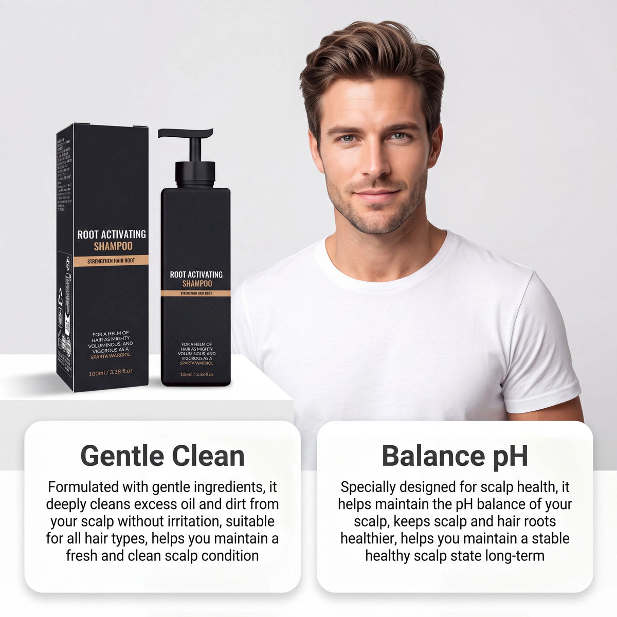 Men's Gentle pH Balanced Shampoo – Nourishing, All Hair Types Men's Shampoo HIP