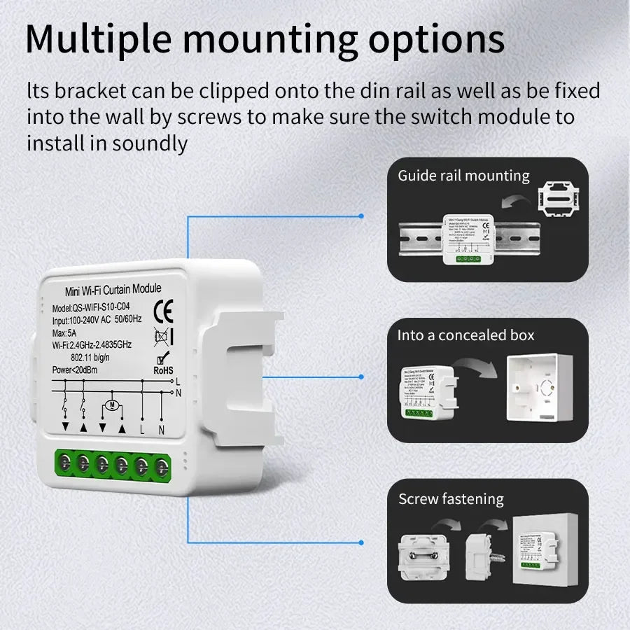 Tuya WiFi Zigbee Smart Curtain Switch Module Blinds Roller Shutter Electric Motor Smart Life APP Voice Control Alexa Google Home HIP