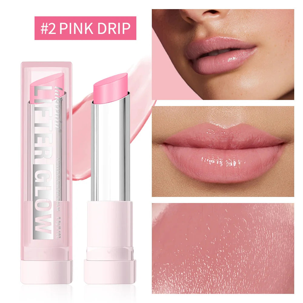Lip Balm Lifter Glaze Oil Balm with Hyaluronic Acid and Hydrating Oil Blend with 24HRs of Smooth Moisturizing Shine Pink Makeup HIP