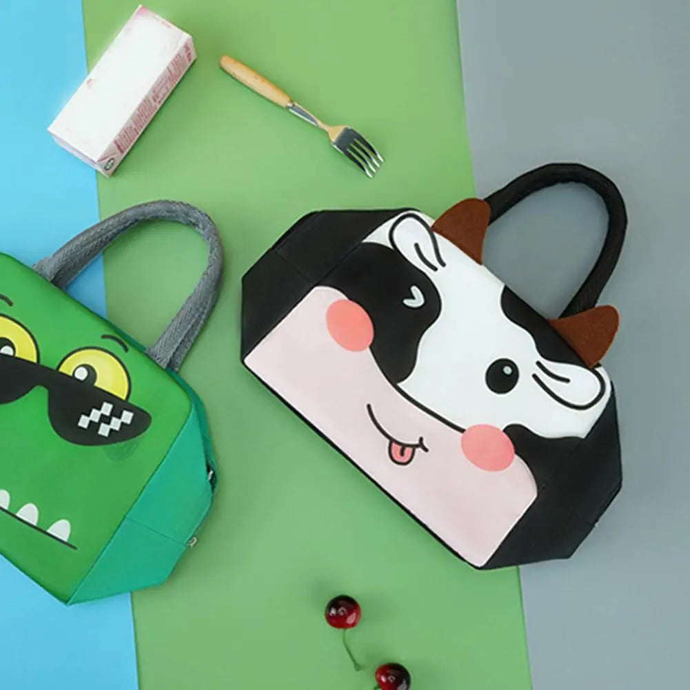 Portable Cartoon Stereoscopic Lunch Bag Thermal Thermal Bag Insulated Lunch Box Bags Lunch Box Accessories Oxford Cloth Tote Bag HIP