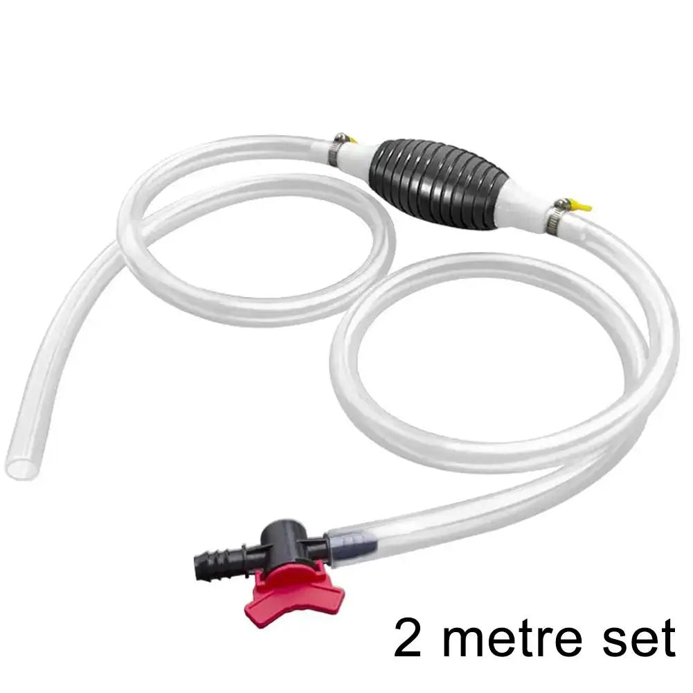 2M PVC Manual Fuel Transfer Pump for Diesel Siphon Pump with Hose for Fuel Oil Transfer Injector Suction Pipe Accessories HIP A