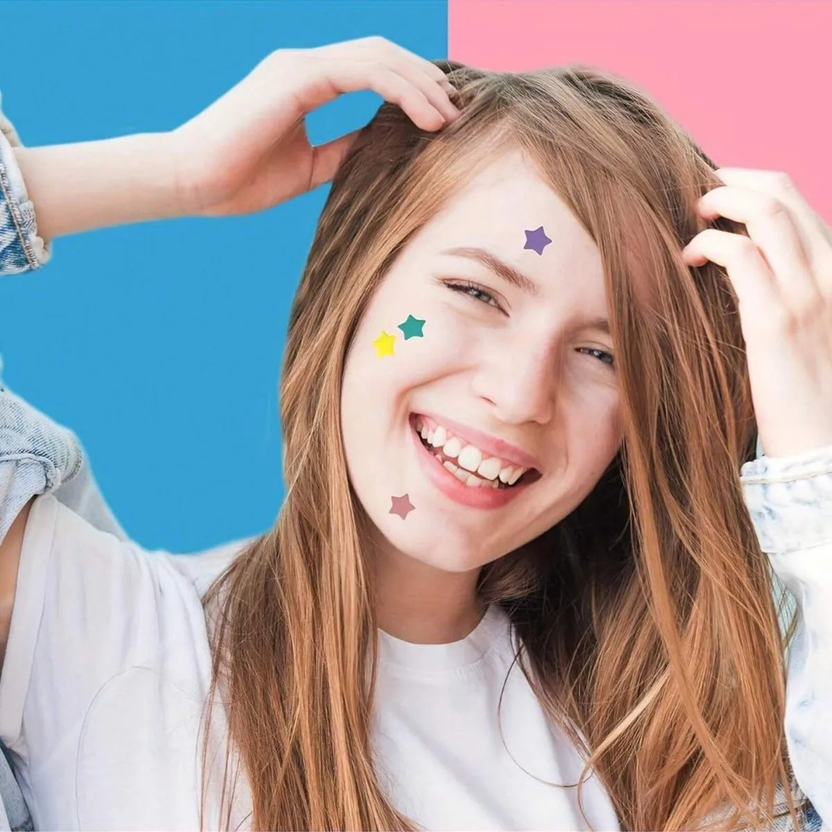 240pc Count Star Heart-Shaped Acne Patches Assorted Sizes Colors with Tea Tree Salicylic Acid & Mica Oil Alcohol-Free for All HIP