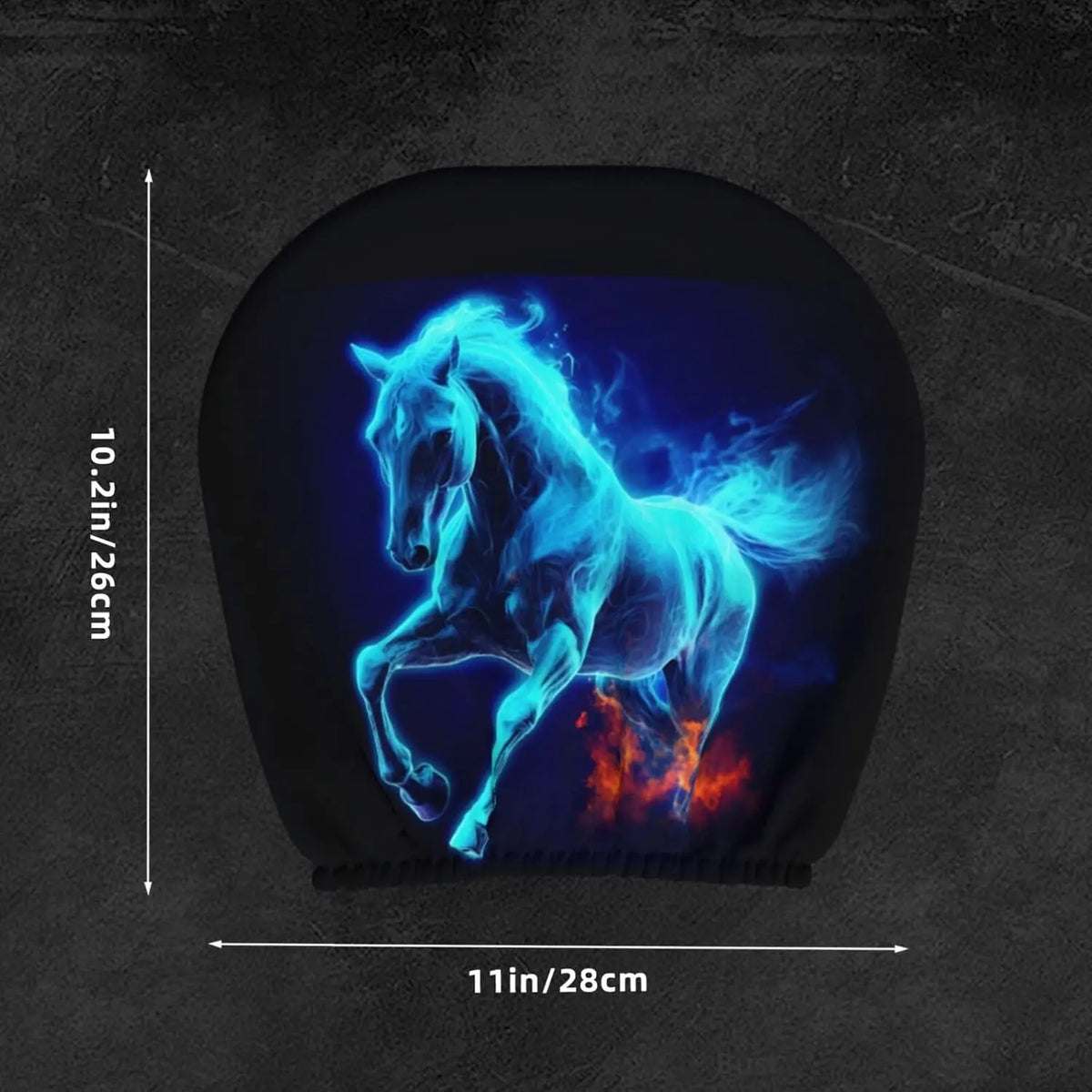 2 Pack Blue Horse Car Headrest Covers – Universal Fit Car Headrest Cover HIP