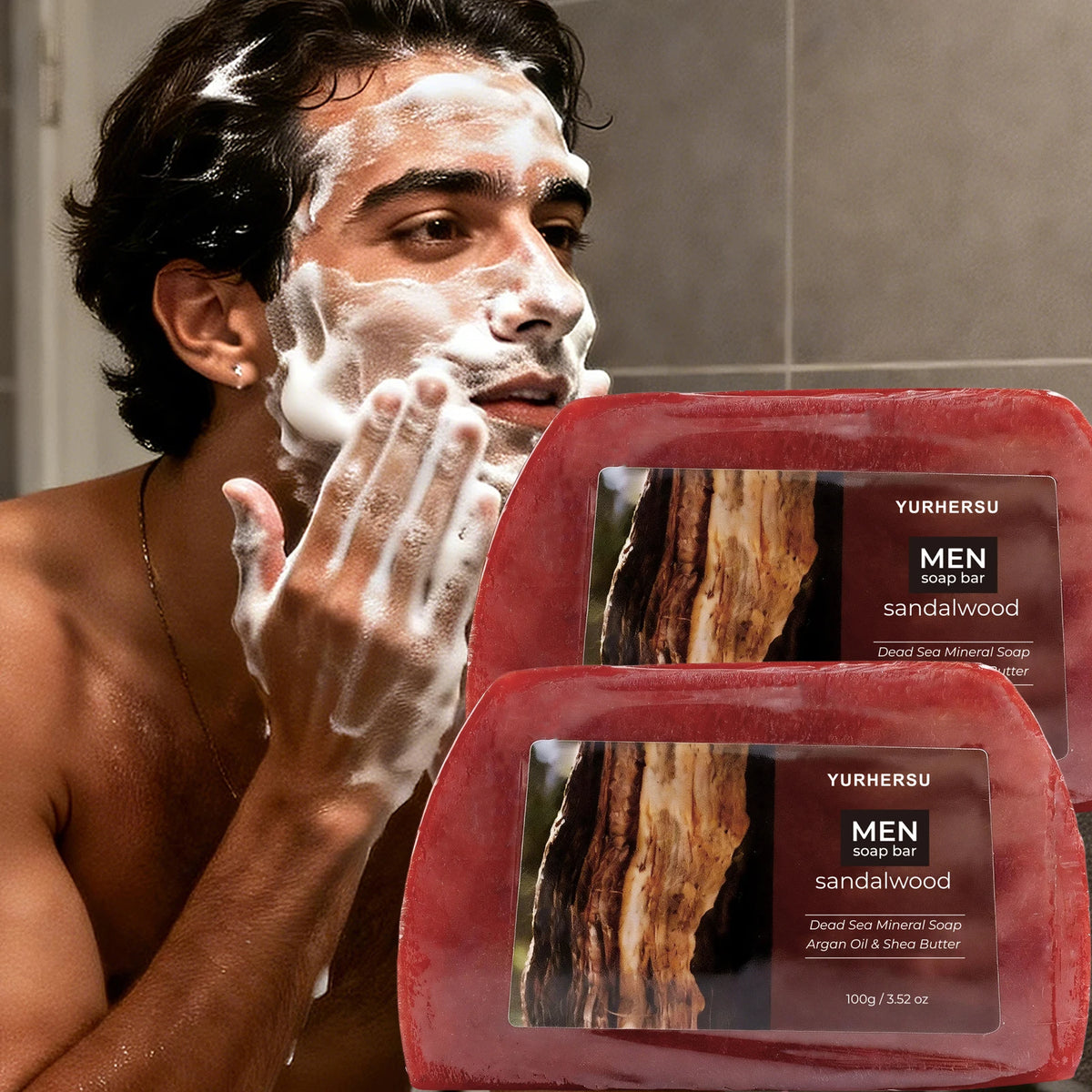 Organic Sandalwood Face Wash Soap – Oil Control & Cleanse Face Wash Soap Bar HIP MEN 200g