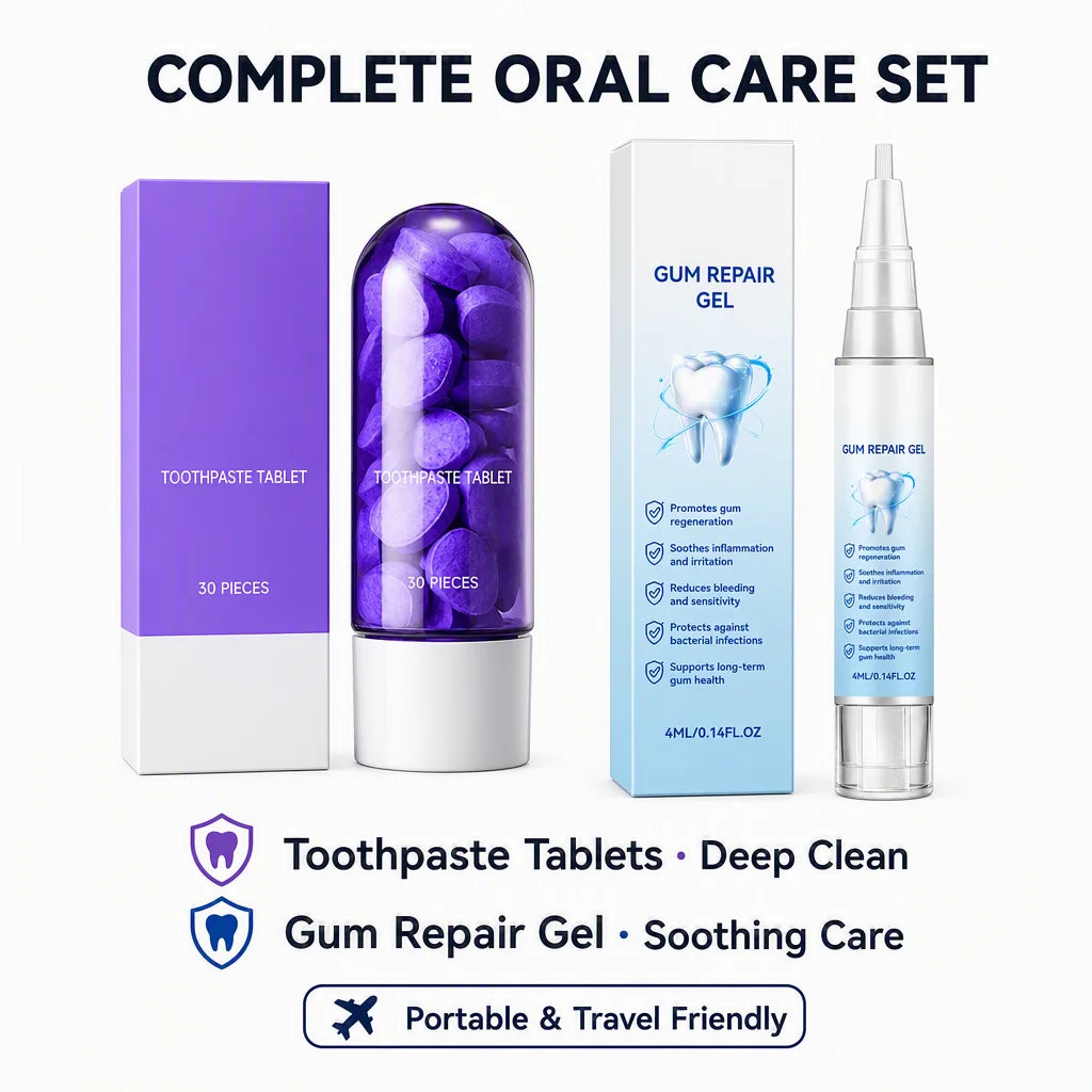 Mint Toothpaste Tablets & Gum Care Gel Set | Fresh Oral Kit Oral Care Kit HIP