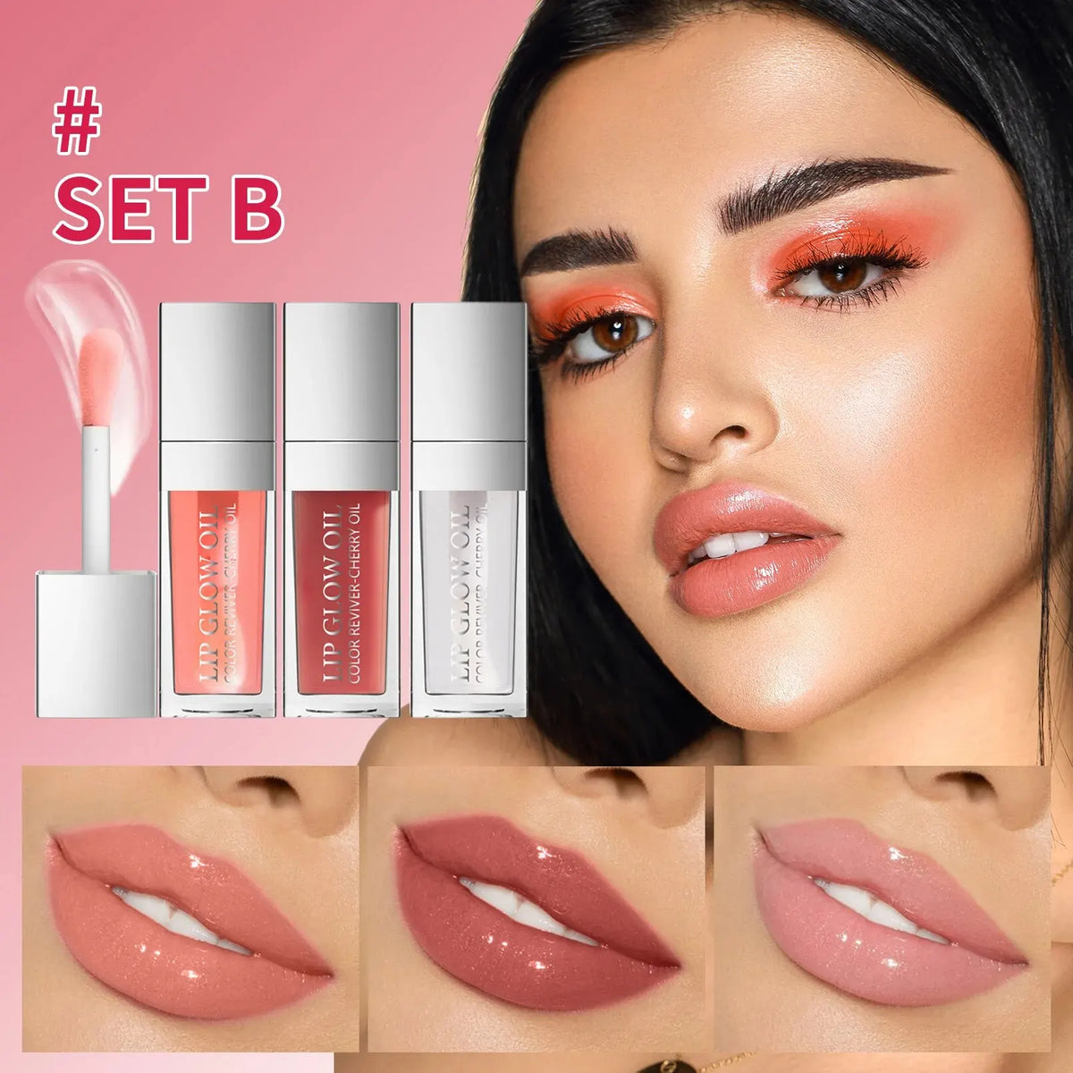 Crystal Jelly Moisturizing Lip Oil Set Plumping Lip Gloss Makeup Sexy Plump Lip Glow Oil Tinted Lip Plumper Set HIP