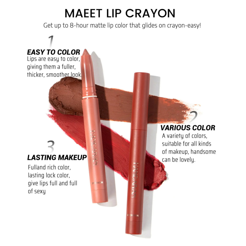 Handaiyan 6-Pc Matte Lip Crayon Set – Waterproof Lip Liner Matte Lip Crayon Set HIP
