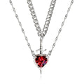Heart & Sword Pendant Necklace – Silver Plated | HIP Pendant Necklace HIP Silver