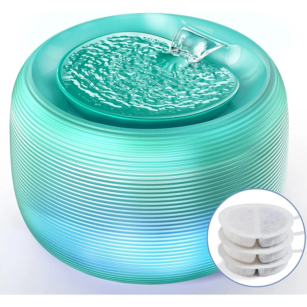Smart Ultra Quiet Waterfall ﻿ 2.5L Cat Water Dispenser with Smart Pump Pet Water Fountain for Cats and Dogs Built-in LED Light HIP