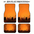 4-Pc Halloween Pumpkin Spider Car Floor Mats – Waterproof Car Floor Mats HIP WHITE