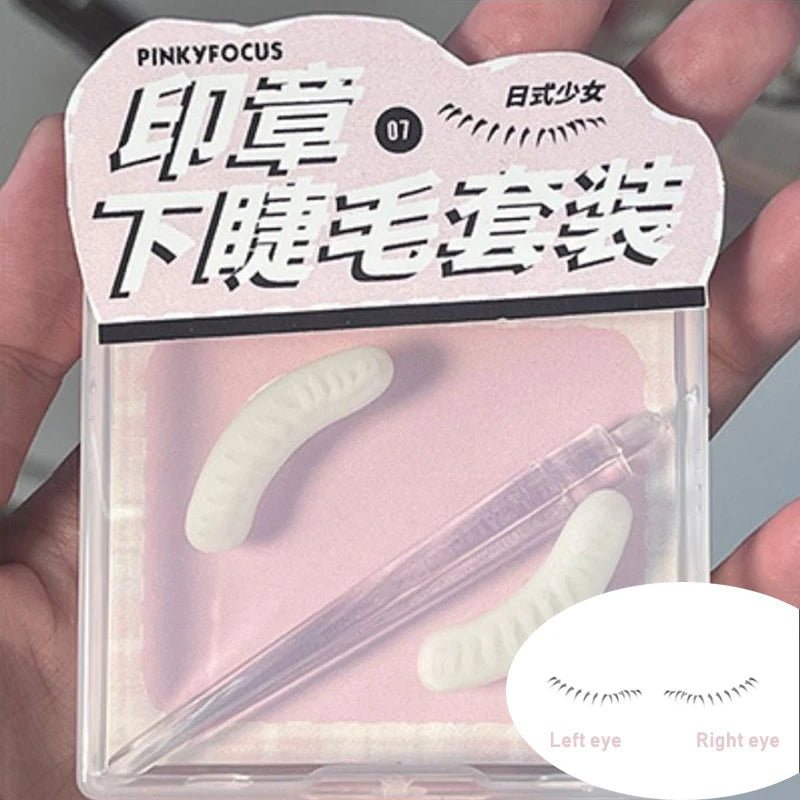 Lower Eyelash Stamp European Cat Eye Make Up Natural False Lash Line Stamping Aid Tools One Stamp Molding Silicone Eyeliner Seal HIP 07-1 Pair