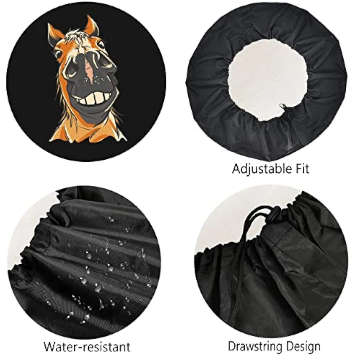 Funny Horse Face Spare Tire Cover – Waterproof Polyester Spare Tire Cover HIP