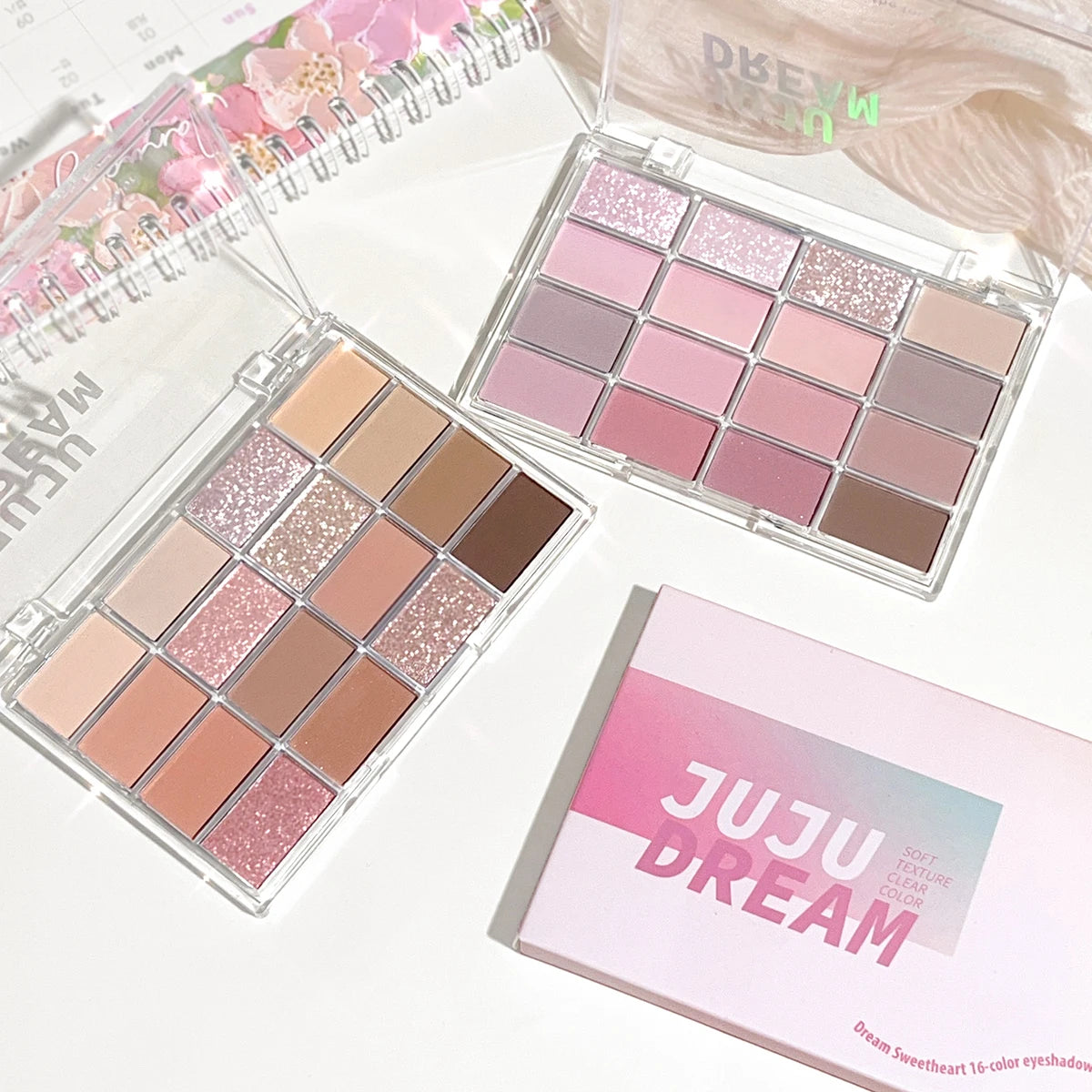 JUJU Dream 16-Color Earth Tone Eyeshadow Palette – Matte & Shimmer Eyeshadow Palette HIP