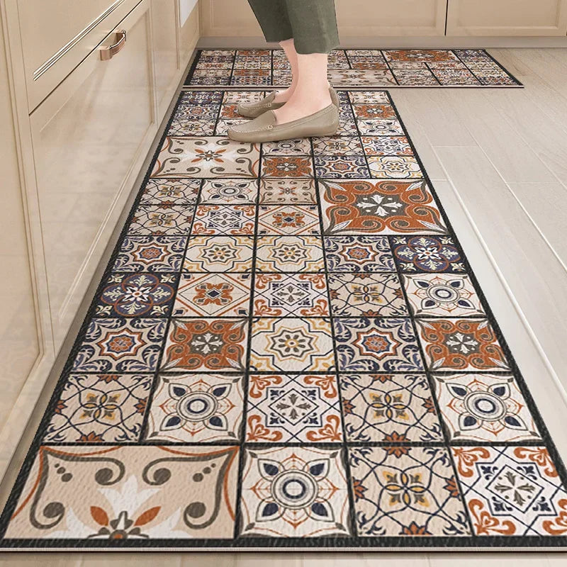Waterproof PVC Leather Kitchen Floor Mat – Oil-Proof Rug Kitchen Floor Mat HIP GU1370-P 1pc 40x180cm