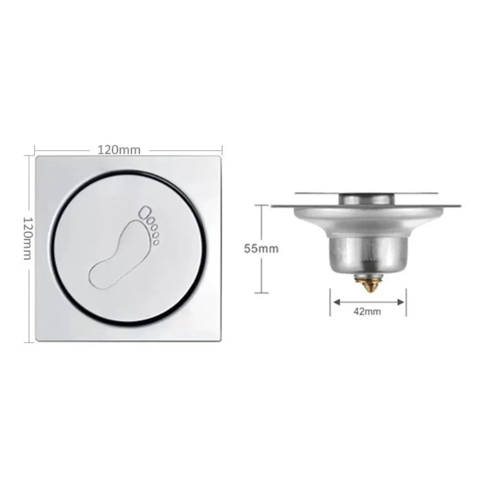 Square Pop-Up Floor Drain | Stainless Steel & Anti-Odor Shower Floor Drain HIP