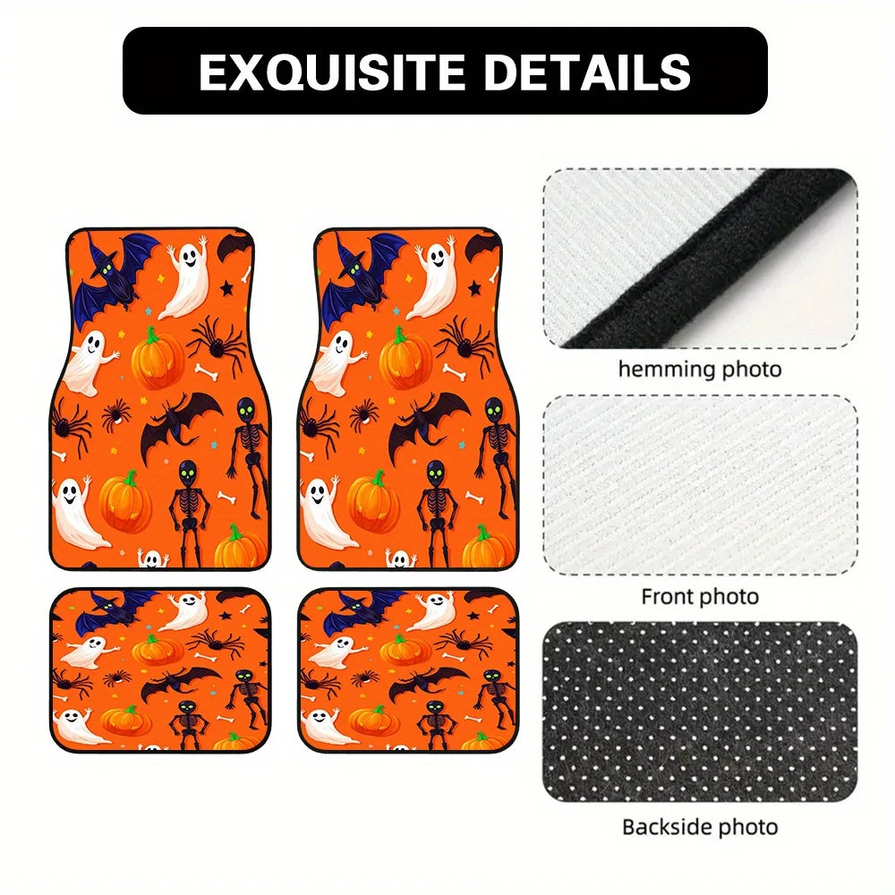 Set of 4 Black Car Floor Mats – Easy-Clean Synthetic Fiber Car Floor Mats HIP