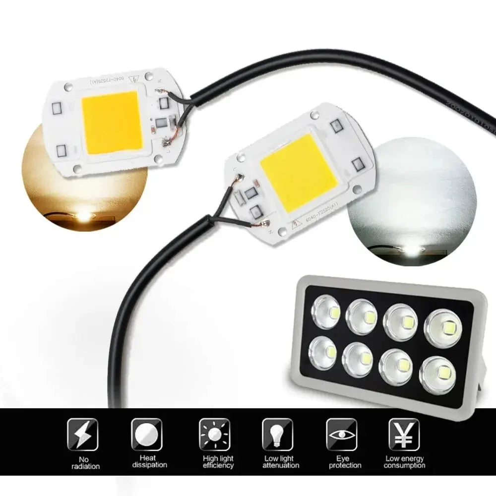 LED Chip COB Lamp Bead 20W 30W 50W LED 220V 110V Smart IC No Need Driver DIY Flood Light Led Matrix Spotlight Outdoor Chip Lamp HIP