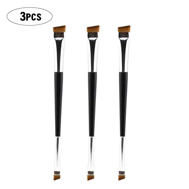 Professional Eyebrow Brush Eyeliner Angled Flat Head Blade Eye Liner Brow Contour Makeup Brushes Double-head Makeup Tool 1~10PC HIP Long A-3Pc